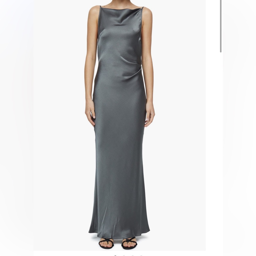 Because + bridge celestial gown in gun metal